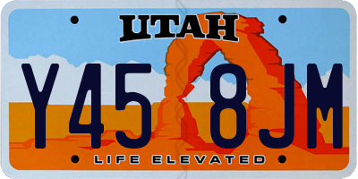 UT license plate Y458JM