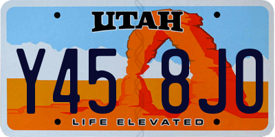 UT license plate Y458JO