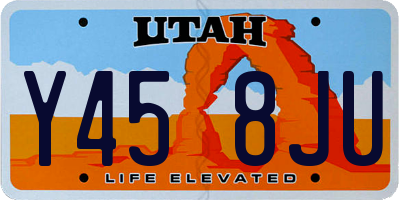UT license plate Y458JU