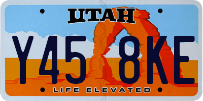 UT license plate Y458KE