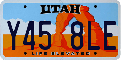 UT license plate Y458LE