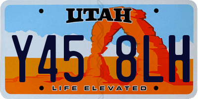 UT license plate Y458LH