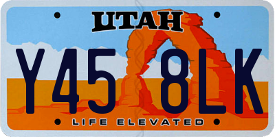UT license plate Y458LK
