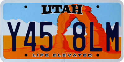 UT license plate Y458LM
