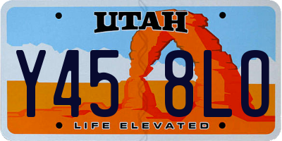 UT license plate Y458LO