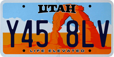 UT license plate Y458LV