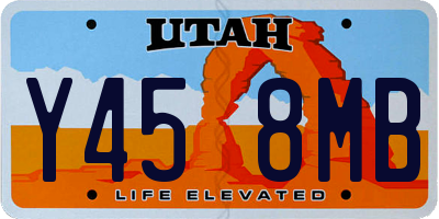UT license plate Y458MB