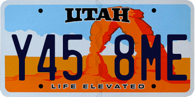 UT license plate Y458ME