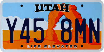 UT license plate Y458MN