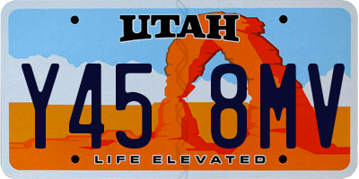 UT license plate Y458MV