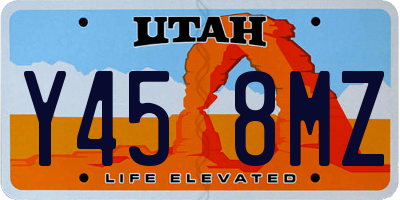 UT license plate Y458MZ