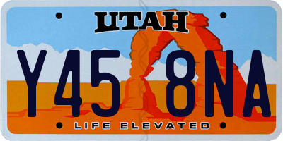 UT license plate Y458NA