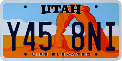 UT license plate Y458NI