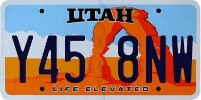 UT license plate Y458NW