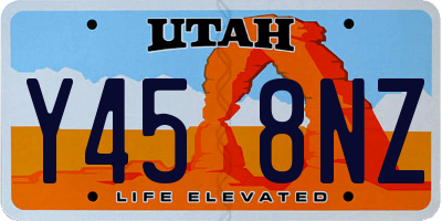UT license plate Y458NZ