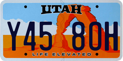 UT license plate Y458OH