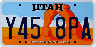 UT license plate Y458PA