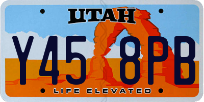 UT license plate Y458PB