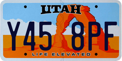 UT license plate Y458PF