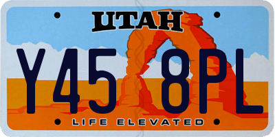 UT license plate Y458PL