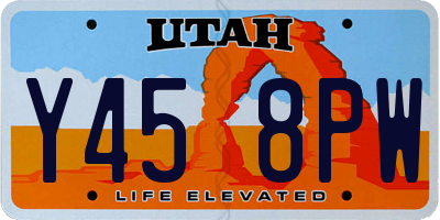 UT license plate Y458PW