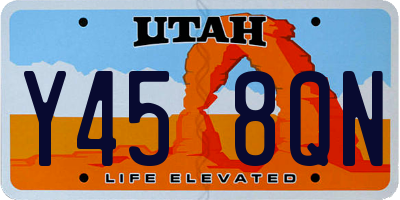 UT license plate Y458QN