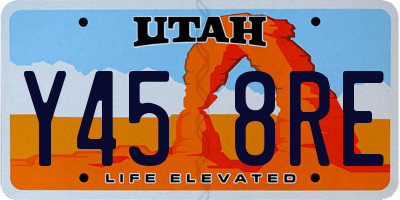 UT license plate Y458RE