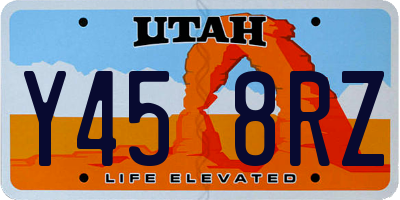 UT license plate Y458RZ
