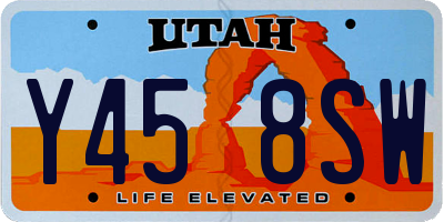 UT license plate Y458SW