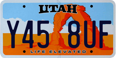 UT license plate Y458UF