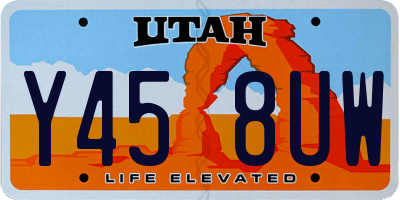 UT license plate Y458UW