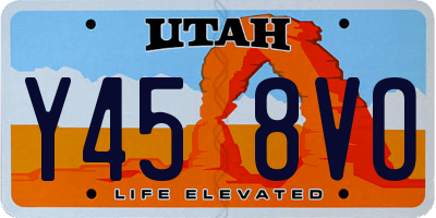 UT license plate Y458VO