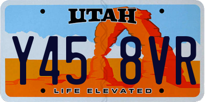 UT license plate Y458VR
