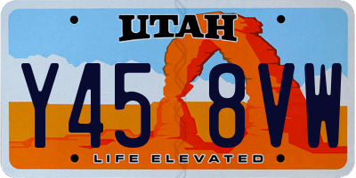 UT license plate Y458VW