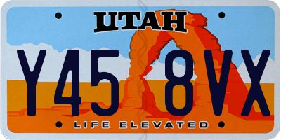 UT license plate Y458VX