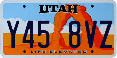 UT license plate Y458VZ