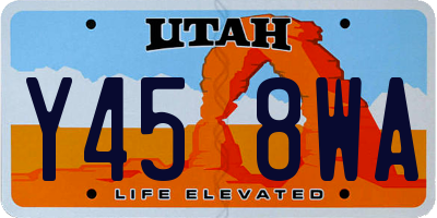 UT license plate Y458WA