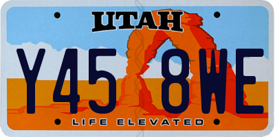 UT license plate Y458WE