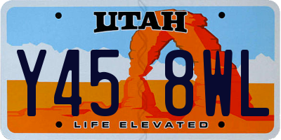 UT license plate Y458WL