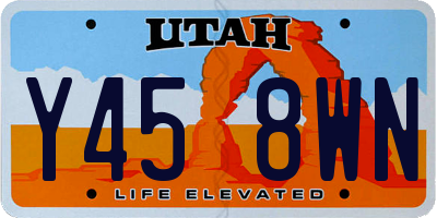 UT license plate Y458WN