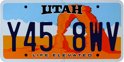 UT license plate Y458WV
