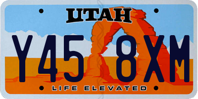 UT license plate Y458XM