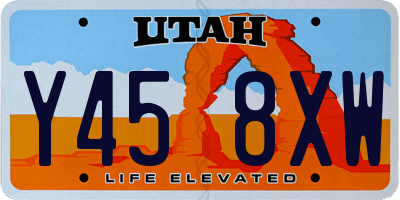 UT license plate Y458XW