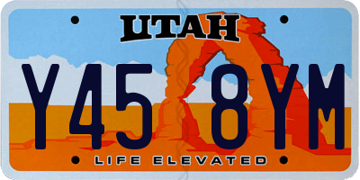 UT license plate Y458YM