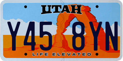UT license plate Y458YN