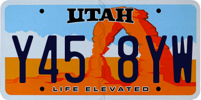 UT license plate Y458YW