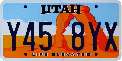UT license plate Y458YX