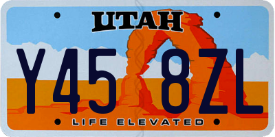UT license plate Y458ZL