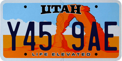 UT license plate Y459AE