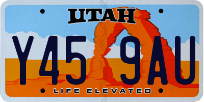 UT license plate Y459AU